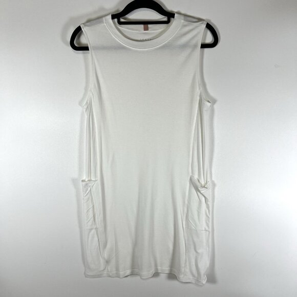 LUNYA Cool paneled sleeveless short‎ Mini dress white Lounge Wear Small Designer - Picture 1 of 9